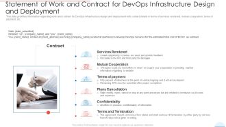 Statement Of Work And Contract For Devops Infrastructure Design And Deployment Structure PDF