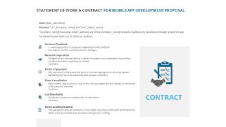 Statement Of Work And Contract For Mobile App Development Proposal Ppt PowerPoint Presentation Inspiration Example Topics