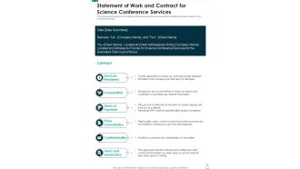 Statement Of Work And Contract For Science Conference Services One Pager Sample Example Document
