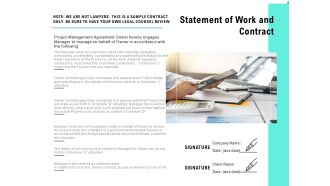 Statement Of Work And Contract Ppt PowerPoint Presentation Inspiration Outline