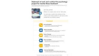 Statement Of Work Psychology Project For Mental Illness Treatment One Pager Sample Example Document