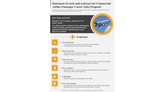 Statement Work Contract Commercial Airline Passenger Career Sales Proposal One Pager Sample Example Document