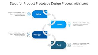Steps For Product Prototype Design Process With Icons Ppt PowerPoint Presentation Gallery Designs PDF