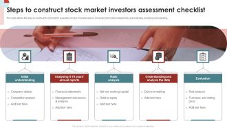 Steps To Construct Stock Market Investors Assessment Checklist Portrait PDF