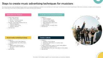 Steps To Create Music Advertising Techniques For Musicians Graphics PDF