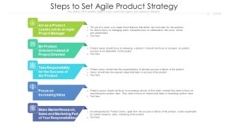 Steps To Set Agile Product Strategy Ppt PowerPoint Presentation File Graphics Template PDF