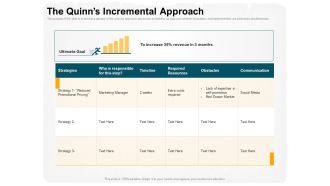 Stepwise Strategy The Quinns Incremental Approach Ppt Layouts Icon PDF