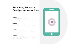 Stop Song Button On Smartphone Vector Icon Ppt PowerPoint Presentation Infographics Example
