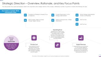 Strategic Direction Overview Rationale And Key Focus Points Brochure PDF