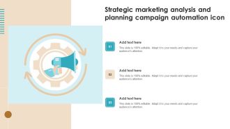 Strategic Marketing Analysis And Planning Campaign Automation Icon Formats PDF