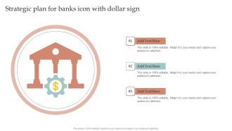 Strategic Plan For Banks Icon With Dollar Sign Background PDF