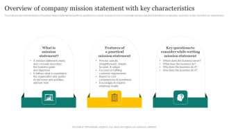 Strategic Promotion Plan Development Stages Overview Of Company Mission Statement With Key Inspiration PDF