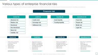 Strategic Risk Management And Mitigation Plan Various Types Of Enterprise Financial Risks Sample PDF