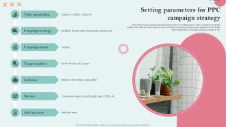Strategies Employing PPC Advertising Setting Parameters For PPC Campaign Strategy Slides PDF