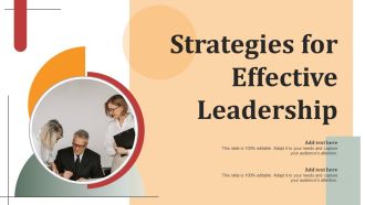 Strategies For Effective Leadership Ppt Infographics Maker PDF