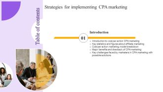 Strategies For Implementing CPA Marketing Table Of Contents Information PDF