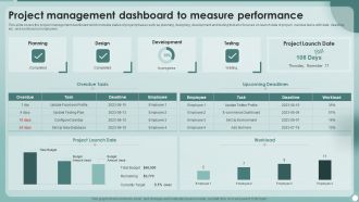 Strategies To Enhance Project Management Process Project Management Dashboard To Measure Performance Ideas PDF
