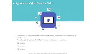 Strategies To Mitigate Cyber Security Risks Agenda For Cyber Security Risks Ppt Infographics Graphics Design PDF