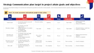 Strategy Communication Plan Target To Project Attain Goals And Objectives Download PDF
