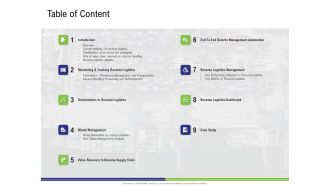 Strategy For Managing Ecommerce Returns Table Of Content Microsoft PDF