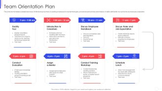 Strategy To Improve Team Proficiency Team Orientation Plan Graphics PDF