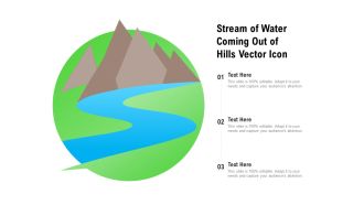 Stream Of Water Coming Out Of Hills Vector Icon Ppt PowerPoint Presentation Gallery Graphic Tips PDF