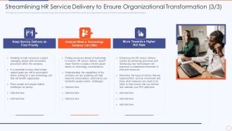 Streamlining HR Service Delivery To Ensure Organizational Transformation Streamlining Hr Service Delivery To Ensure Brochure PDF