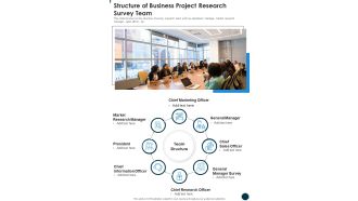 Structure Of Business Project Research Survey Team One Pager Sample Example Document