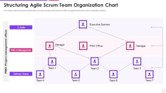 Structuring Agile Scrum Team Organization Chart Agile Project Management Framework Background PDF