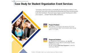 Student Club Event Planning Case Study For Student Organization Event Services Ppt Outline Display PDF