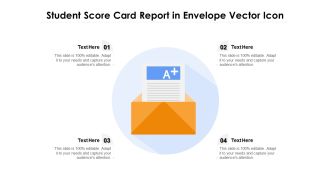 Student Score Card Report In Envelope Vector Icon Ppt PowerPoint Presentation Model Display PDF