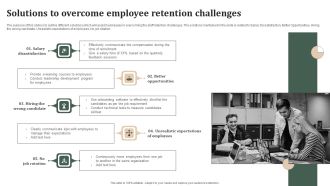 Successful Staff Retention Techniques Solutions To Overcome Employee Retention Challenges Designs PDF