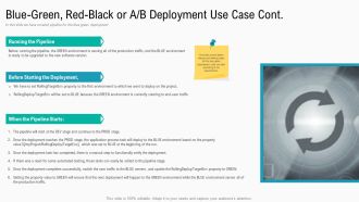 Summary Implementation Strategies Blue Green Red Black Or A B Deployment Use Case Cont Sample PDF