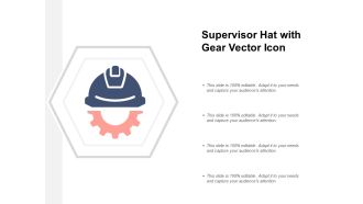Supervisor Hat With Gear Vector Icon Ppt PowerPoint Presentation Slides Example Introduction