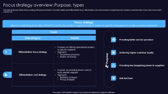 Sustainable Competitive Edge Focus Strategy Overview Purpose Types Microsoft PDF