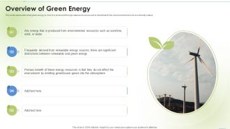 Sustainable Energy Overview Of Green Energy Ppt PowerPoint Presentation Professional Slide Download PDF