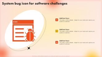 System Bug Icon For Software Challenges Structure PDF