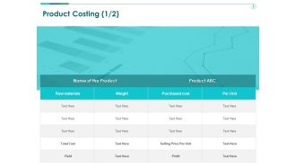 TCM Product Costing Raw Ppt Designs PDF