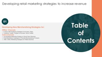 Table Developing Retail Marketing Strategies To Increase Revenue Slide Portrait PDF