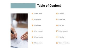 Table Of Content About Us Ppt PowerPoint Presentation Show Example File