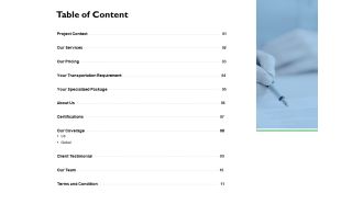 Table Of Content Our Coverage Ppt PowerPoint Presentation Infographic Template Show