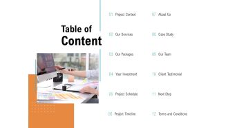 Table Of Content Services Ppt PowerPoint Presentation Ideas Slide Portrait
