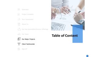 Table Of Content Testimonials Ppt Powerpoint Presentation Outline Influencers