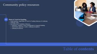 Table Of Contents Community Policy Resources Rules Ideas PDF