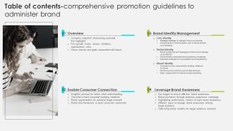 Table Of Contents Comprehensive Promotion Guidelines To Administer Brand Slides PDF