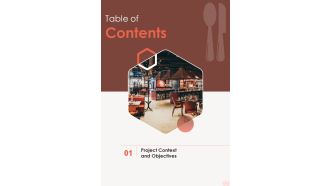 Table Of Contents Digital Cafeteria Management Proposal One Pager Sample Example Document