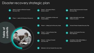 Table Of Contents Disaster Recovery Strategic Plan Microsoft PDF