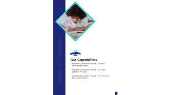Table Of Contents Educational Concession Proposal One Pager Sample Example Document