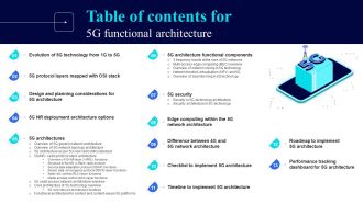 Table Of Contents For 5G Functional Architecture Mockup PDF