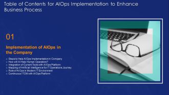Table Of Contents For AIOPS Implementation To Enhance Business Process Pictures PDF